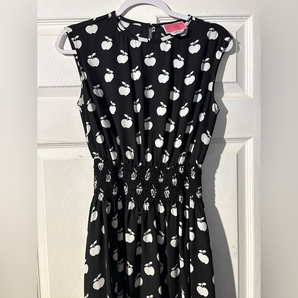 Kate Spade Black and White Apple Print Dress